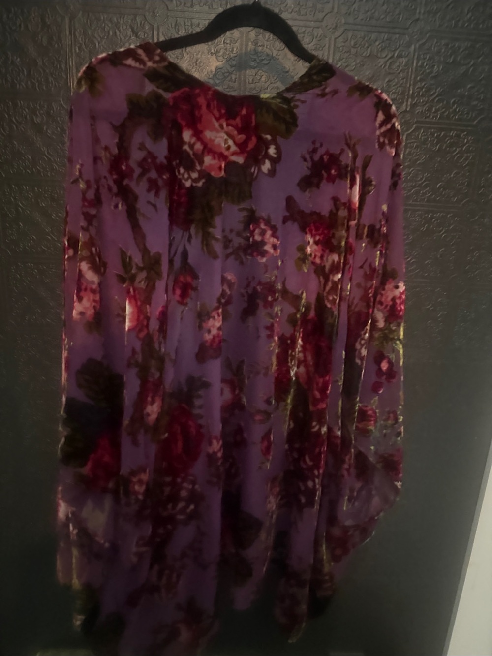 Purple Floral Sheer Kimono - Picture 2 of 2